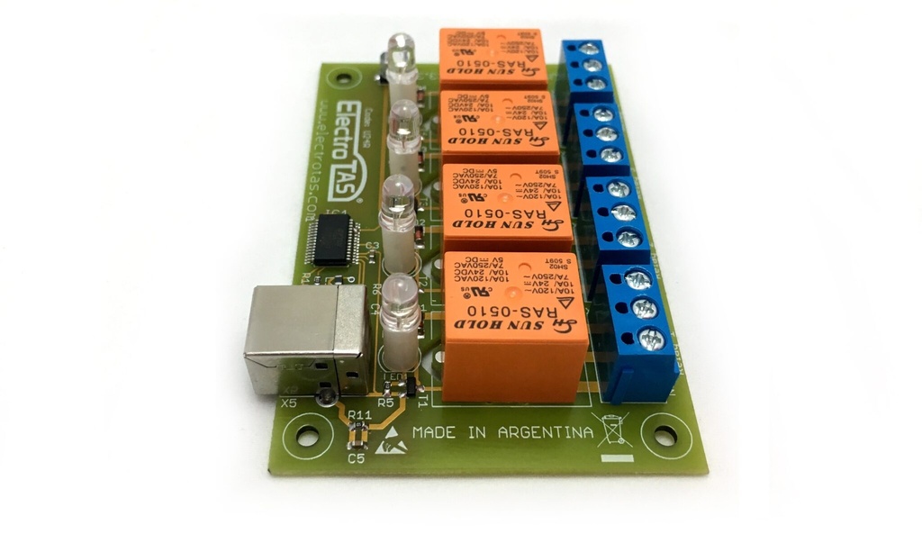 Conversor USB A 4 Relay