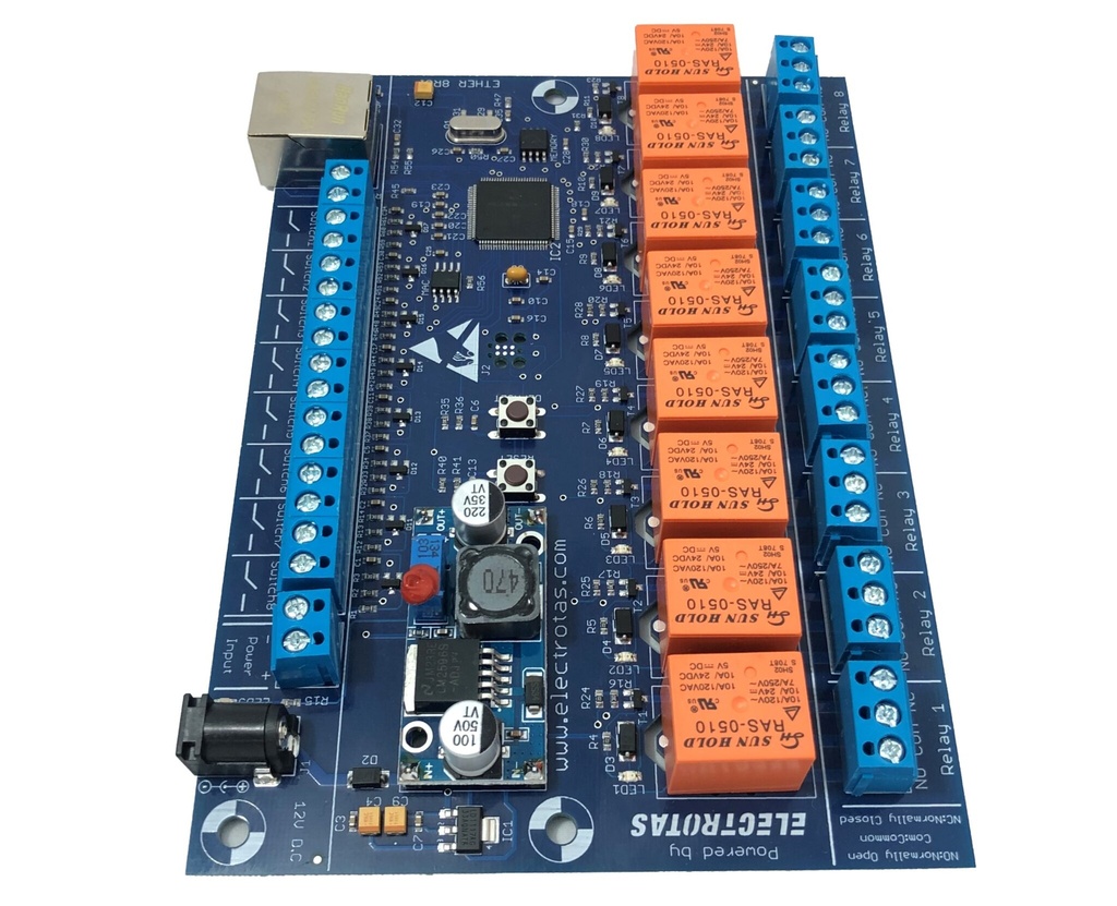 Controlador ethernet Modbus TCP 8 Relay + 8 Entradas