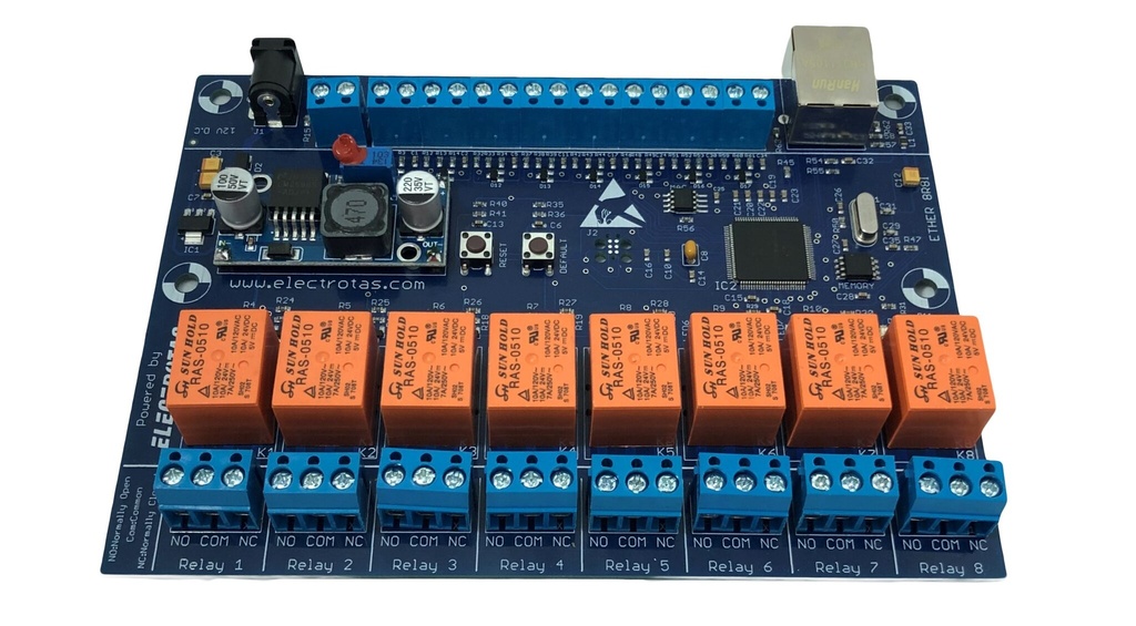 Controlador ethernet Modbus TCP 8 Relay + 8 Entradas